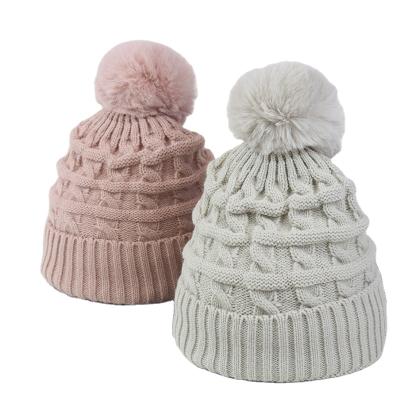 China New Plus Cashmere Hat Autumn And Winter Women COMMON Knitted Hat Student Pom Pom Thick Beanie Woolen Warm Style Hat for sale