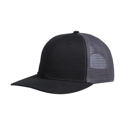 China JOINT Custom 6 Panel White Snapback Hat Classic Shape Plain Blank Black Flat Bill Mesh Trucker Hats for sale