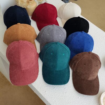 China Custom JOINT Vintage Low Profile White 6 Panel Corduroy Hats For Men And Woman for sale