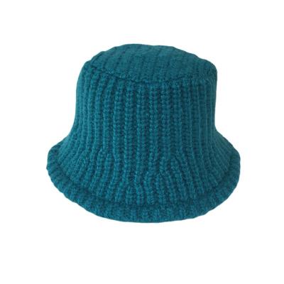 China Custom Fisherman Winter Bucket Hat Warm Striped Casual Flat Hats Autumn New Style Knitted Thick Image Women for sale