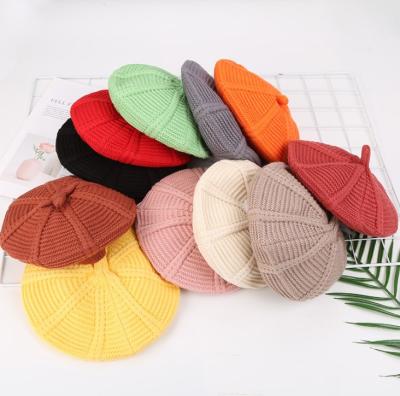 China Autumn Children's Fashion Small Picture Spring Octagonal Baby Beret Wool Chirped Hat For Kids for sale