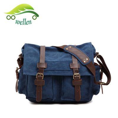 China Wellen Fashion Euro Men Canvas Military Shoulder Army Messenger Bag for sale