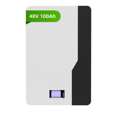 China 5kWh 48V 100Ah Lithium Lifepo4 Ion Batteries Wall Mounted Solar Energy Storage Battery 632*512*255 for sale