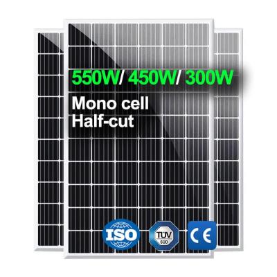 China Aluminum Alloy Wholesale Anodized Monocrystalline PV 400W 500W 550W Watt Solar Panel 1000W System For Solar Power System Home Use for sale