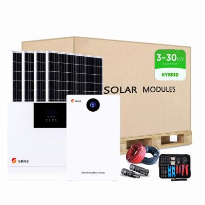 China Full Package Set 5KW 8KW 10KW 12KW Home Use Hybrid Home Use PV Power Solar System For Home for sale