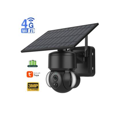 China TUYA 3MP Home Industrial Grade Farm Wifi 4G Sim Card Network IP PTZ Security CCTV Outdoor Wireless Solar Camera SC-05-518 for sale