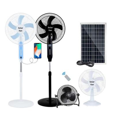 China Hotel 16 Inches 18 Inch Price Solar Rechargeable Power Rack Electric Solar Fan With Solar Panel And Battery For Home 18 Inch for sale