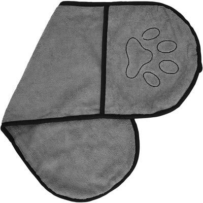 China XG2025 Pet Stored Absorbent Pocket Towel Quick Drying And Super Absorbent Cloth Hanging Loop Embroidered Paws for sale