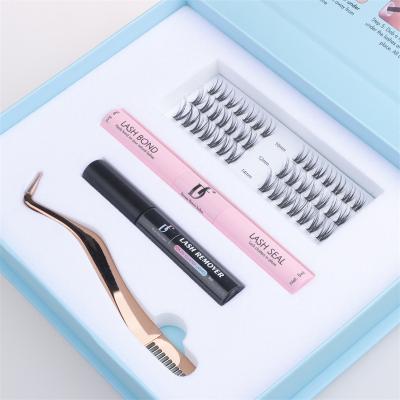 China Natural Lash Kit Individual Batch Whips DIY Lash Sealant and DIY Bond Natural Eyelash Extensions for sale