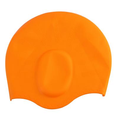 China Unisex adult waterproof swim caps durable/waterproof colorful silicone cover to protect ear swim caps for sale