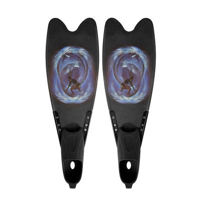 China Durable / Generous Long Blade Fins With Custom Printing Design Wholesales Silicone Diving Fins for sale