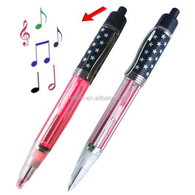 China Promotional Pen Music Pen National Anthem Gift Classic Led Cartoon Light Musical Sound Ballpoint Pen for sale