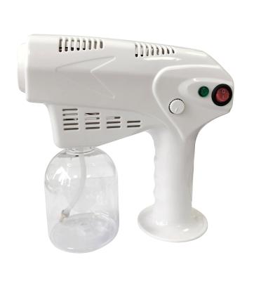 China Portable Handheld Wireless Blue Light Smell Sterilization Sterilization Spray Gun Disinfection Nano Spray Machine Removal for sale