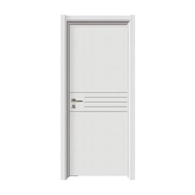 中国 Sound Insulation Moisture Proof Teak Solid Bathroom MDF Wooden Doors With Handle 販売のため