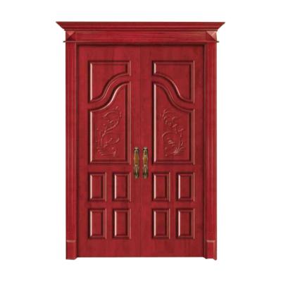 China Sound Insulation Painted Natural Wood Moisture-proof Solid Panel Timber Door Timber Door for sale