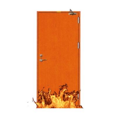 Cina Fire Protection 90 Minutes Fire Resistance Explosion Proof Wooden Door Entrance Dampproof Fire Door Rated Wooden Door in vendita