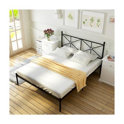 China Storage Factory Manufacture Carbon Steel Slats Support Modern Bed For Adults Metal Bed Frame Easy Assemble for sale