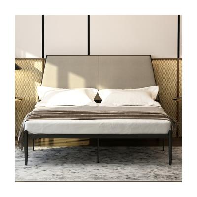 China (Size)Top Selling Adjustable Guaranteed Quality Iron Bed With Cushion Headboard Metal Beds Frame Queen Bed For Bedroom for sale