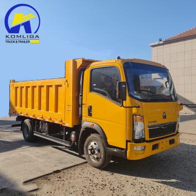 China 120L Fuel Tanker Capacity Diesel 4X2 5tons Sinotruk HOWO Camion Benne Dump Tipper Truck for sale