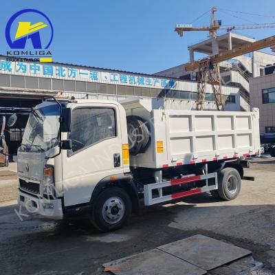 China 4X2 6wheels 3tons 5tons Mini Dump Truck with 7.00r16 6 1 Spare Tyre to Senegal Market for sale