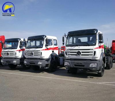 China 375 HP Beiben 6X4 Tractor Head Truck with 90 Single Direction Fifth Wheel for sale