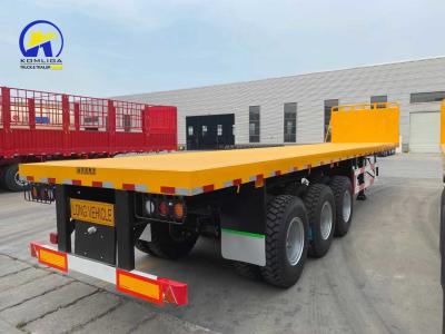 China 50T Load Capacity Semi-Trailer for 20/40/45/48 FT Standard Shipping Container Flat Bed for sale