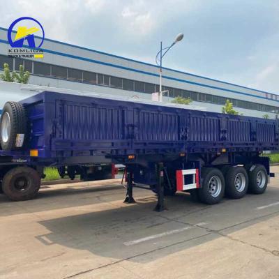 China 30-100 t schwerer Semi-Anhänger-Lkw mit Seitenwand und Einstück 1m * 0,5m * 0,5m Werkzeugbox zu verkaufen