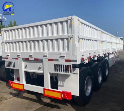 China Techinical Spare Parts Support 3 Axles 4 Axles Side Wall Semi Trailer with Container Lock for sale