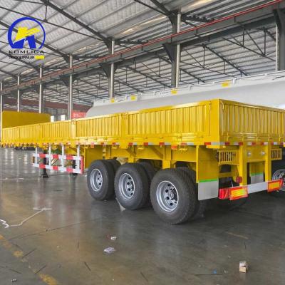 China 40-60 Tonnen Ladekapazität Flatbed Semi-Trailer mit 3 Fuwa/BPW Achsen und Seitenwand zu verkaufen