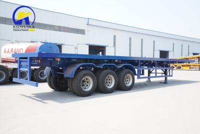 China 3axles Fuwa Flatbed Semi Trailer with Techinical Spare Parts Support for sale