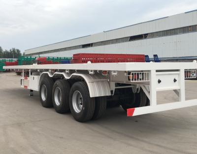 China 40FT 20FT Trackor Head Flatbed Container Semi Trailer with Wheel Base of 7000-8000mm for sale