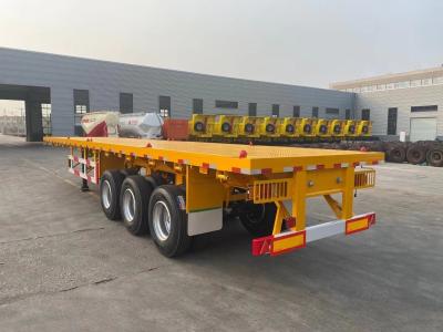 China 3 Axles 20FT 40FT Tanzania Used Flatbed Trailer with King Pin Jost 2.0 or 3.5 Inch for sale