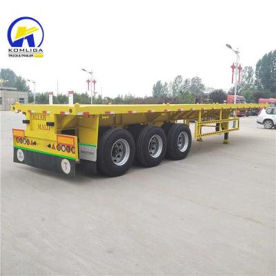 China Techinical Spare Parts Support 40FT Flatbed Container Semi Trailer 12500*2500*1650mm for sale