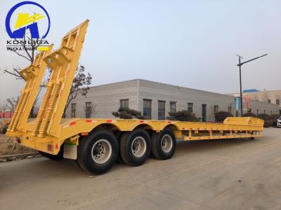 China 3 Axle Low Bed Trailer Specification with Jost Two Speed Support Leg and High Capacity for sale