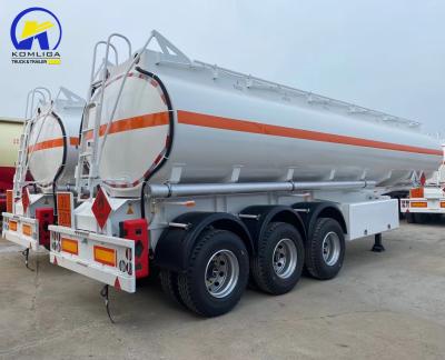 China Jost E100 Landing Leg 45000L 50000L 3 Compartments Aluminum Fuel Tank Trailer for Tractor for sale