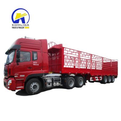 China Flatbed Bicycle Cargo Trailer Stake Semi Truck Trailer with Rim 9.00*22.5 2 Axles for sale