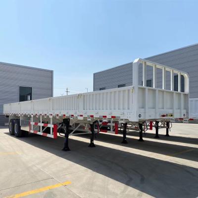 China Heavy Duty Low Side Walll Mini Small Cargo Trailer 2 Axle 30 40 Ton Not Self-dumping for sale