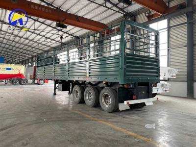 China 50ton Side Guard Semi Trailer with Self-dumping Function Side Beam 16mm Channel Steel for sale