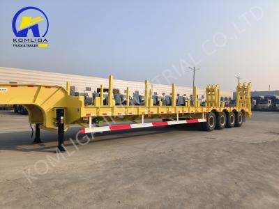 China 60 80 100 Tons Lowboy Semi Trailer with 7000-8000mm Wheel Base and 15/80/22.5 Tires for sale