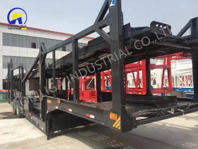 China 2/3 Axles Transport Tractor Towing Double Deck Hydraulic Lifting SUV Car Carrier Truck Trailers for sale