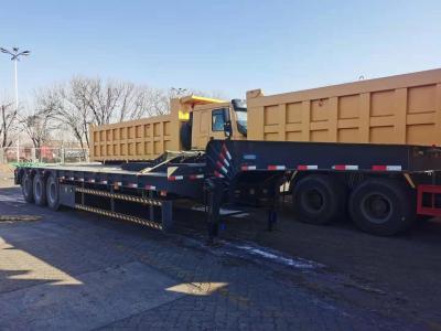 China Gooseneck Heavy Duty 3axles 50tons 60tons Container Tractor Lowbed Trailer with Materials for sale