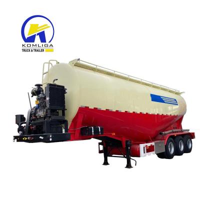 China 3-assige stalen cement tank Container Droge bulk cement aanhanger voor binnenste vloeibaar bed Te koop