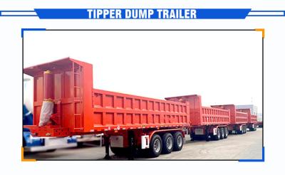 China 30-80tons Tipper Dump Trailer with CE Certification and Cross Arm Type Suspension Systems for sale