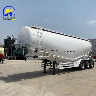 China 38m3 Tanker de cimento de três eixos Semi-remolque com 1 compartimento e cama fluidizada interna à venda