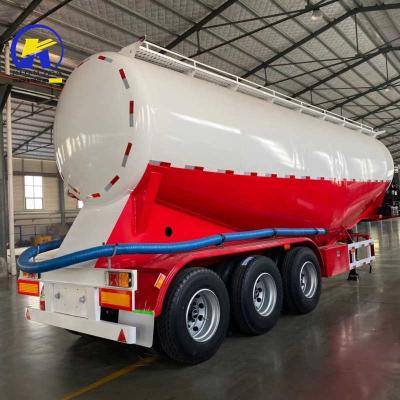 China Standard Safety Guard 2/3 Axles 50 Ton Gooseneck Bulk Cement Dry Powder Tank Trailer for sale