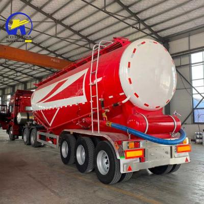 China Light Duty 3axle Dry Bulk Cement Truck Full Trailer with 2 Pieces Spare Tire Carrier for sale