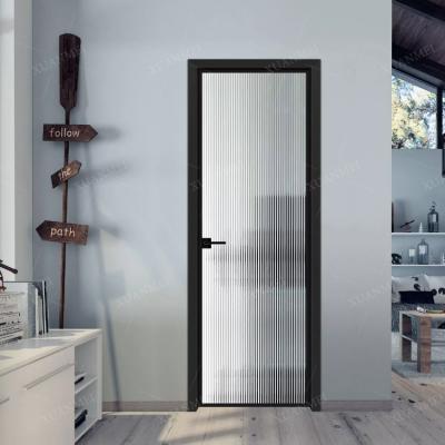 China Modern Hot Sale Nigeria Toilet Aluminum Door Design Aluminum Bathroom Door Frosted Glass Toilet Door for sale