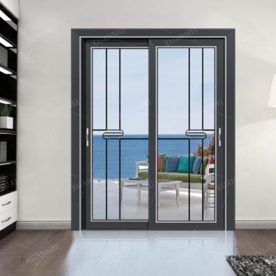 China Factory Cheap Price Sound Insulation Front Door Sliding Doors Aluminum Glass Patio Door for sale