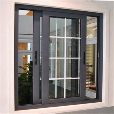 China Sliding Xuanmei Tempered Glass Window Grill Design Double Glazed Aluminum Sliding Windows for sale