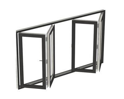 China Sound Insulation Aluminum Bi Fold Folding Screen Window Glass Windows Door for sale